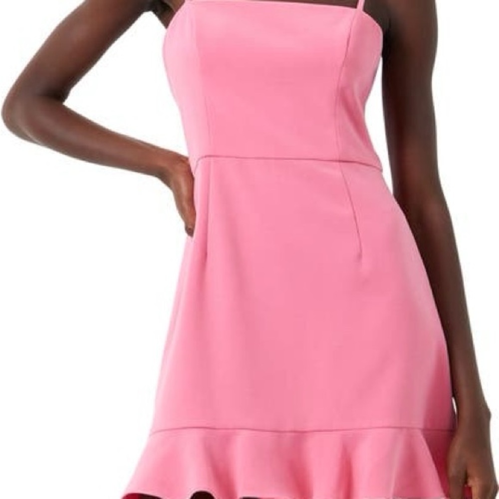 Pink Ruffle Hem Dress